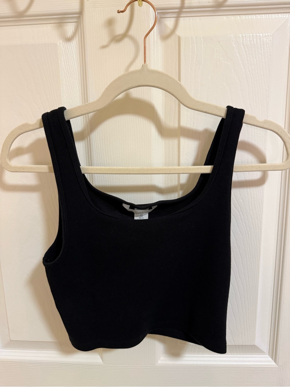 H&M Black Ribbed Cropped Tank Top